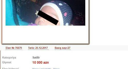 Житель Азербайджана выставил на продажу своего ребенка за 10 тысяч — ФОТО+АУДИО