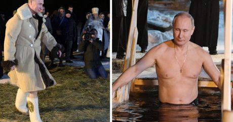 Путин на Крещение окунулся в прорубь в монастыре на Селигере