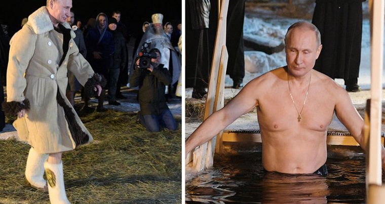 Путин на Крещение окунулся в прорубь — ФОТО+ВИДЕО