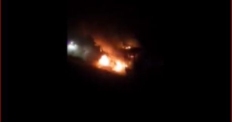 В Грузии сгорел автобус, выполнявший рейс из Азербайджана в Турцию