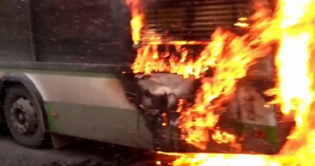 В Грузии сгорел автобус, выполнявший рейс из Азербайджана в Турцию — ВИДЕО