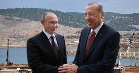 Путин и Эрдоган на церемонии запуска строительства АЭС «Аккую»