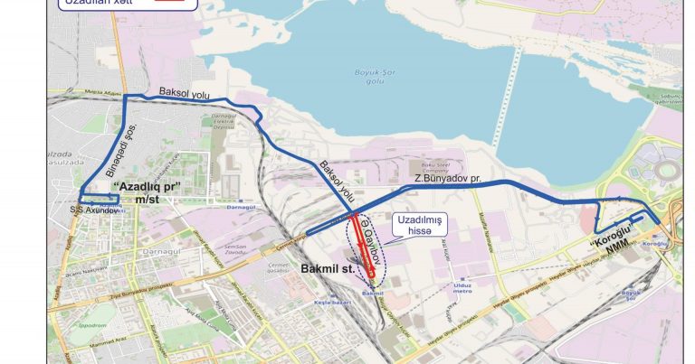 В Баку изменена схема движения автобусов маршрута № 71