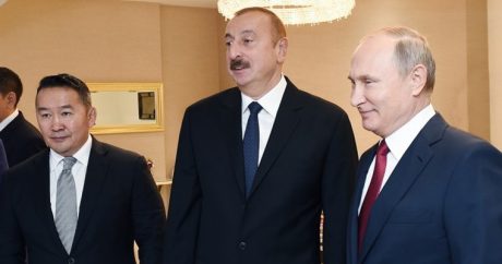 Президенты Азербайджана, России и Монголии наблюдают за смешанными командными соревнованиями на чемпионате мира по дзюдо