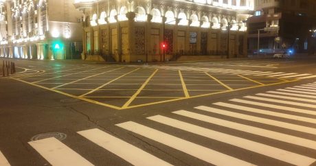 Сегодня вечером на центральных улицах Баку будет нанесена желтая «вафельная» сетка