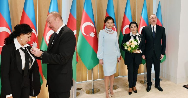Президент Азербайджана и первая леди встретились с главой Всероссийской федерации художественной гимнастики