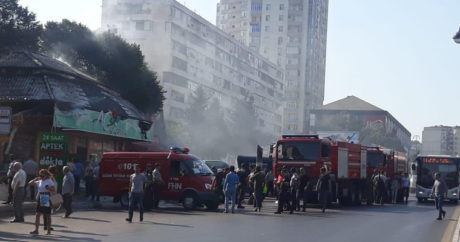 В Баку произошел пожар в цветочном магазине — ФОТО