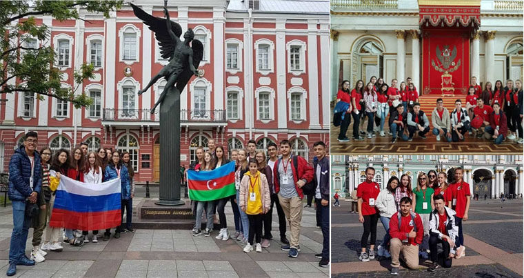 Азербайджанские школьники вернулись в Баку из поездки по России – ФОТО