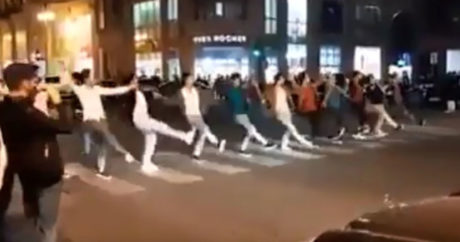 В центре Баку состоялся интересный флешмоб- Видео