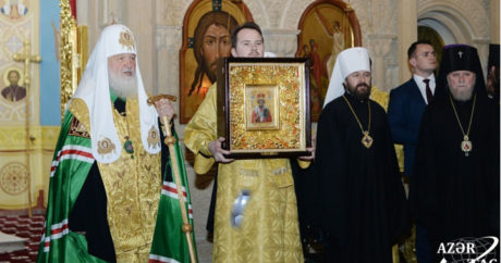 Патриарх  Кирилл посетил православный кафедральный собор святых Жен-Мироносиц в Баку