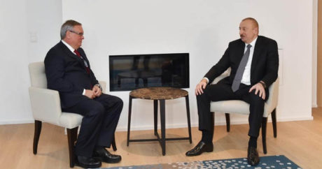 Алиев и Костин провели переговоры в Давосе