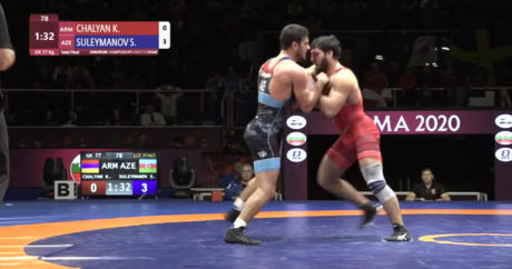 Азербайджанский борец победил армянских соперников и стал чемпионом Европы — Видео
