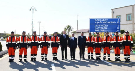 Ильхам Алиев принял участие в открытии дороги в Геранбое