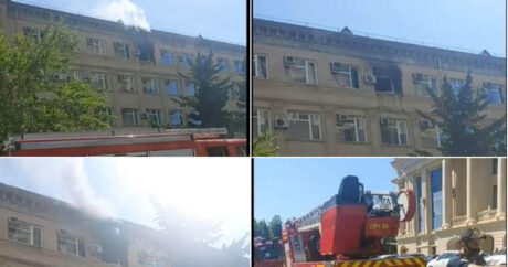 В Баку горит здание министерства юстиции