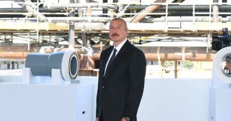 Президент принял участие в церемонии закладки фундамента морских операций на месторождении «Абшерон»