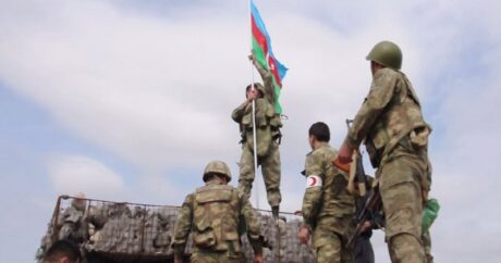В селе Шелли Агдамского района поднят азербайджанский флаг