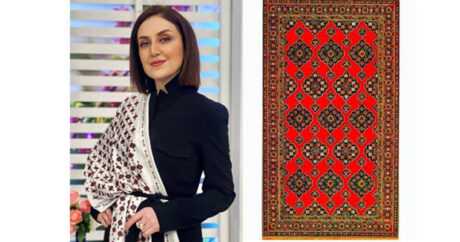 Гюльнара Халилова представила шелковые шарфы с орнаментами Карабахских ковров