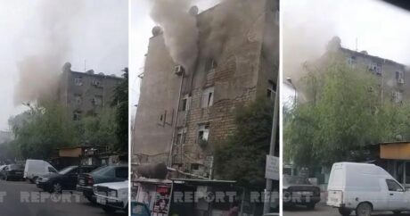 В Баку произошел пожар в пятиэтажке — ВИДЕО
