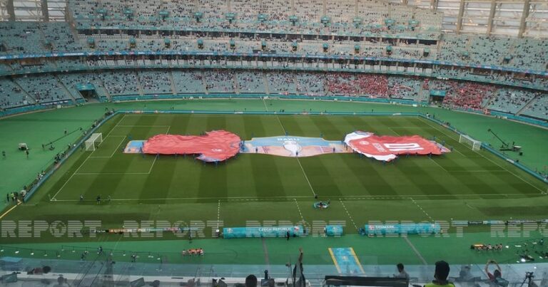 Состоялась церемония открытия последнего матча ЕВРО на Бакинском олимпийском стадионе