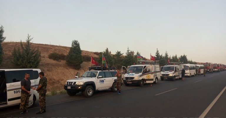 Азербайджанские пожарные, привлеченные к тушению лесных пожаров в Турции, возвращаются на Родину