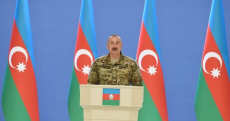 Президент Ильхам Алиев выступил перед военнослужащими в Шуше