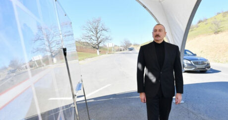 Ильхам Алиев принял участие в открытии автодороги Губа-Гонагкенд