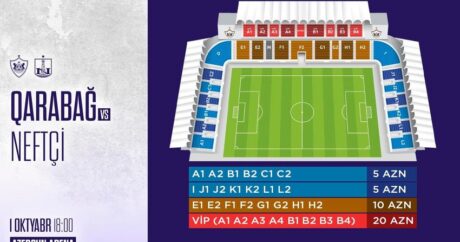 Названа стоимость билетов на матч «Карабах» — «Нефтчи»