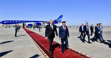 Президент Ильхам Алиев прибыл с государственным визитом в Кыргызстан