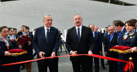 Ильхам Алиев и Президент Реджеп Тайип Эрдоган приняли участие в церемонии открытия Зангиланского международного аэропорт