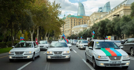 В Баку состоялся автопробег Победы с участием ветеранов Отечественной войны