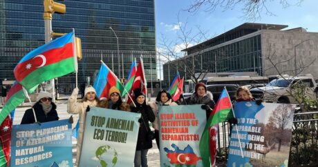 Проживающие в Нью-Йорке азербайджанцы провели мирную акцию