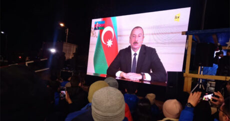 Участники акции на Лачинской дороге посмотрели обращение Президента Ильхама Алиева
