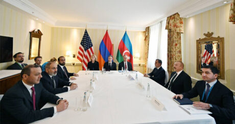 В Мюнхене состоялась совместная встреча Президента Ильхама Алиева с государственным секретарем США и премьер-министром Армении