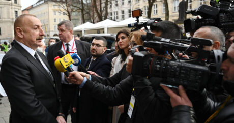 Президент Ильхам Алиев в Мюнхене дал интервью телеканалам