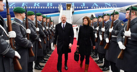 Президент Ильхам Алиев прибыл с рабочим визитом в Германию