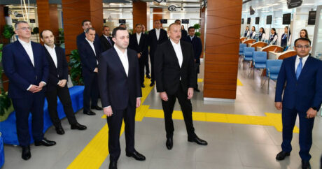 Ильхам Алиев и Ираклий Гарибашвили посетили Габалинский региональный центр «ASAN xidmət»