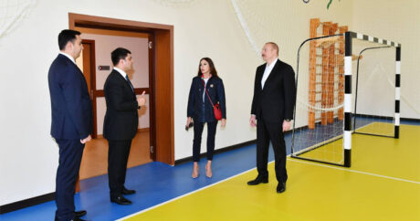 Ильхам Алиев и Мехрибан Алиева приняли участие в открытии новой школы в Нефтчалинском районе