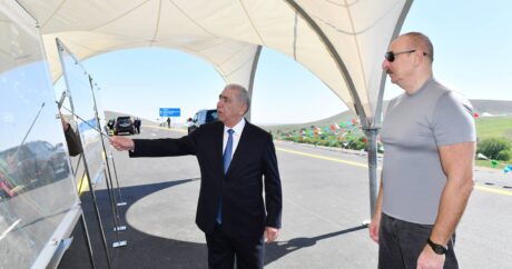 Ильхам Алиев принял участие в открытии автомобильной дороги Физули-Гадрут