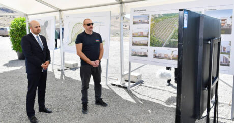 Ильхам Алиев принял участие в церемонии закладки фундамента села Зиланлы в Губадлы