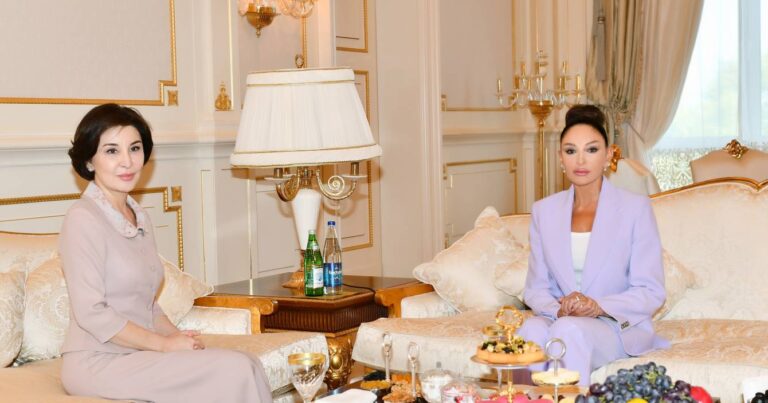 Состоялась встреча Мехрибан Алиевой и первой леди Узбекистана