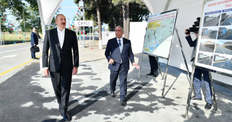 Президент Ильхам Алиев принял участие в открытии автомобильной дороги Гарапапаг-Чайлы