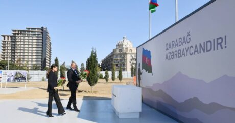 Ильхам Алиев и первая леди Мехрибан Алиева посетили в Баку строящийся Парк Победы