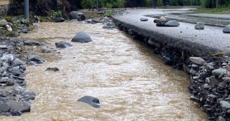 Селевые воды повредили дорожную инфраструктуру в Габале