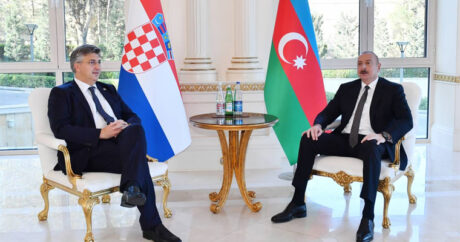 Состоялась встреча Президента Ильхама Алиева с премьер-министром Хорватии Андреем Пленковичем
