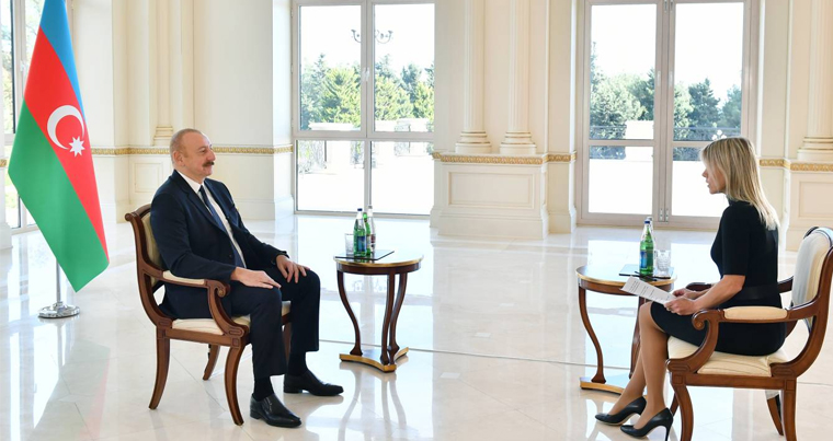 Президент Ильхам Алиев дал интервью телеканалу «Евроньюс»