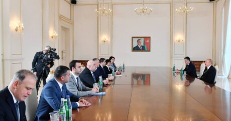 Президент Ильхам Алиев принял делегацию во главе с председателем парламента Грузии
