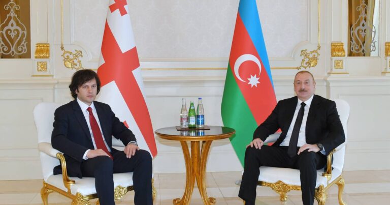 Состоялась встреча Президента Ильхама Алиева с премьер-министром Грузии Ираклием Кобахидзе