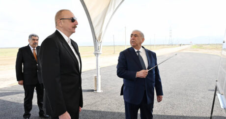 Президент Ильхам Алиев принял участие в открытии автомобильной дороги в Гаджигабуле