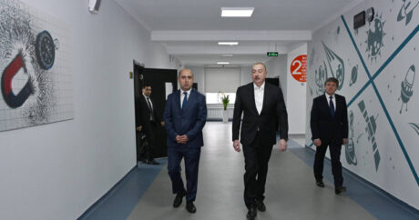 Ильхам Алиев принял участие в открытии нового здания полной средней школы в поселке Бум