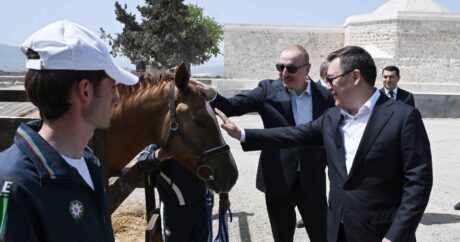 Президент Ильхам Алиев подарил Президенту Кыргызстана карабахского скакуна